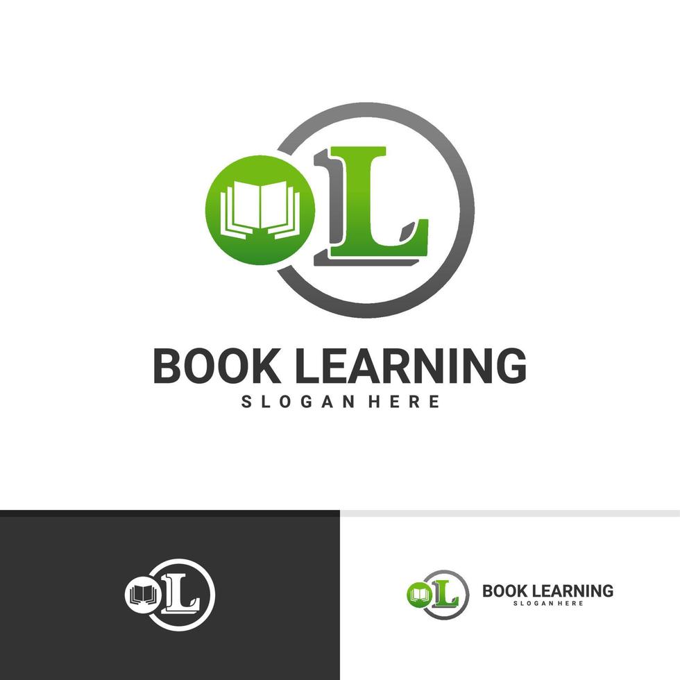 Letter L with Book logo vector template, Creative Book logo design concepts