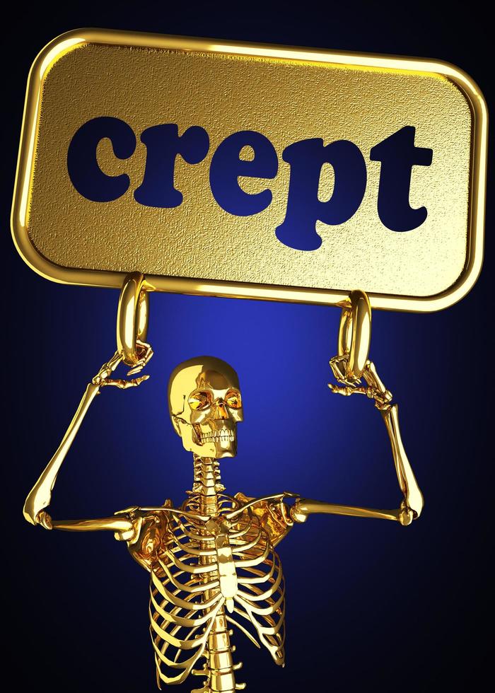 crept word and golden skeleton photo