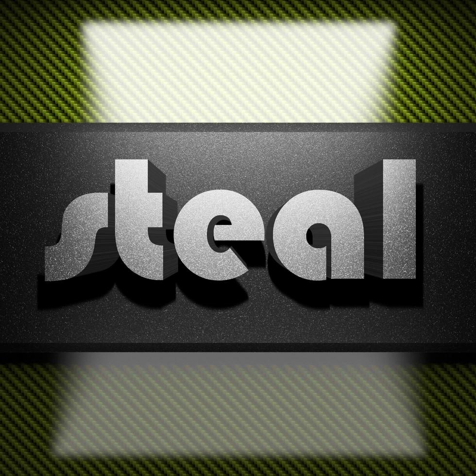 steal word of iron on carbon photo