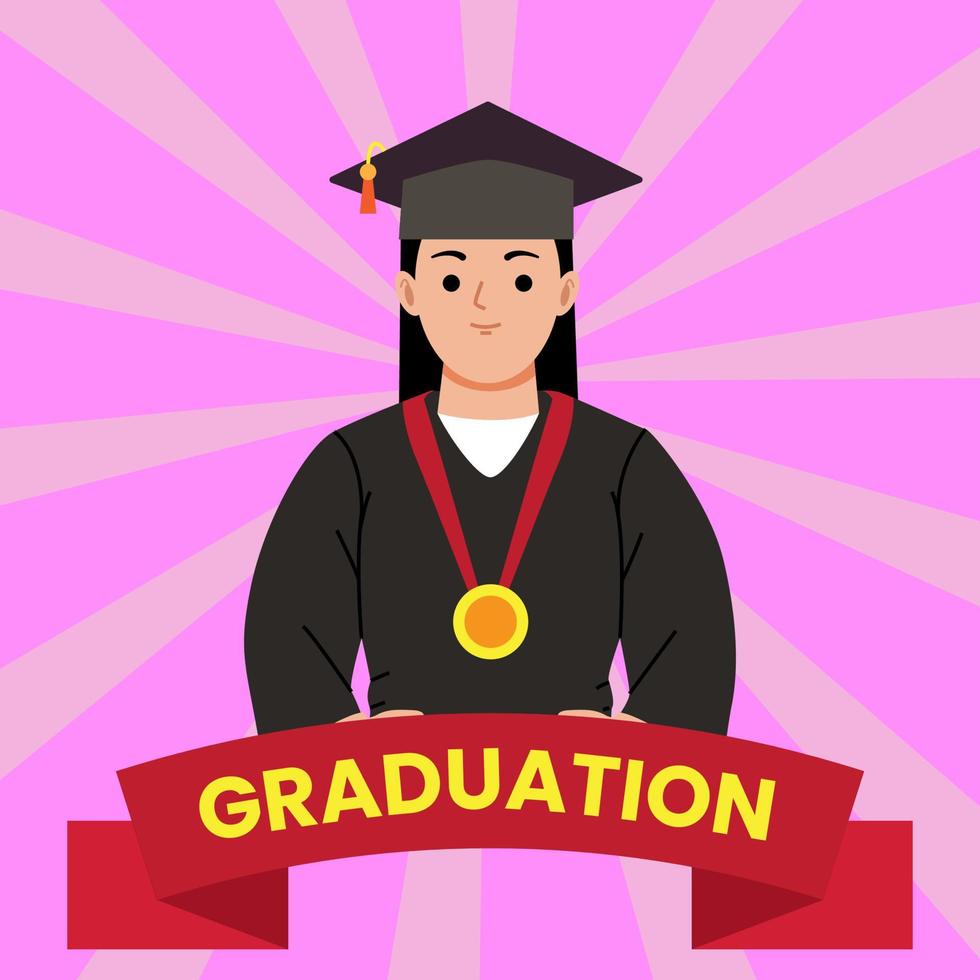 Graduation Character Illustration Design vector