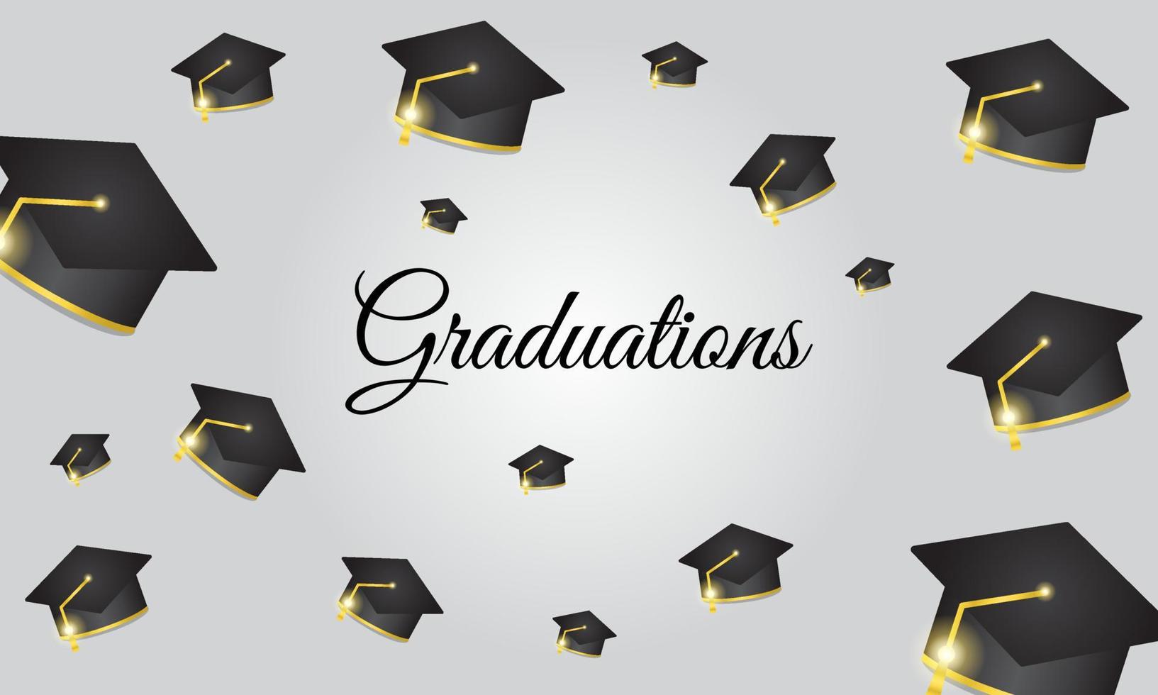 Graduation Background Design with Graduation Cap vector