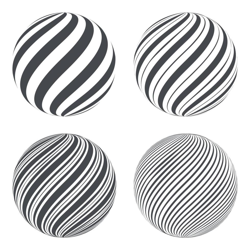 Abstract globe shape with swirl line for graphics design. Vector illustration