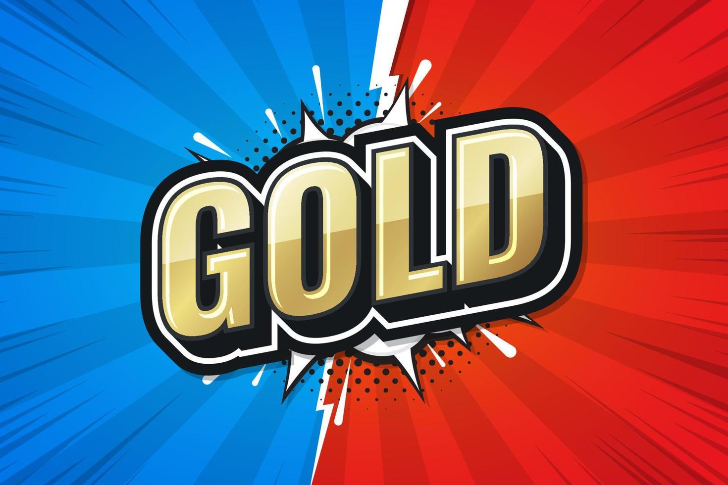 Gold games rank. poster comic speech bubble. Vector Illustration