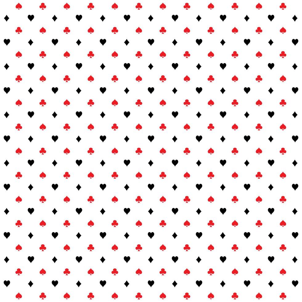 Poker Pattern Background with Red and Black. Vector illustration