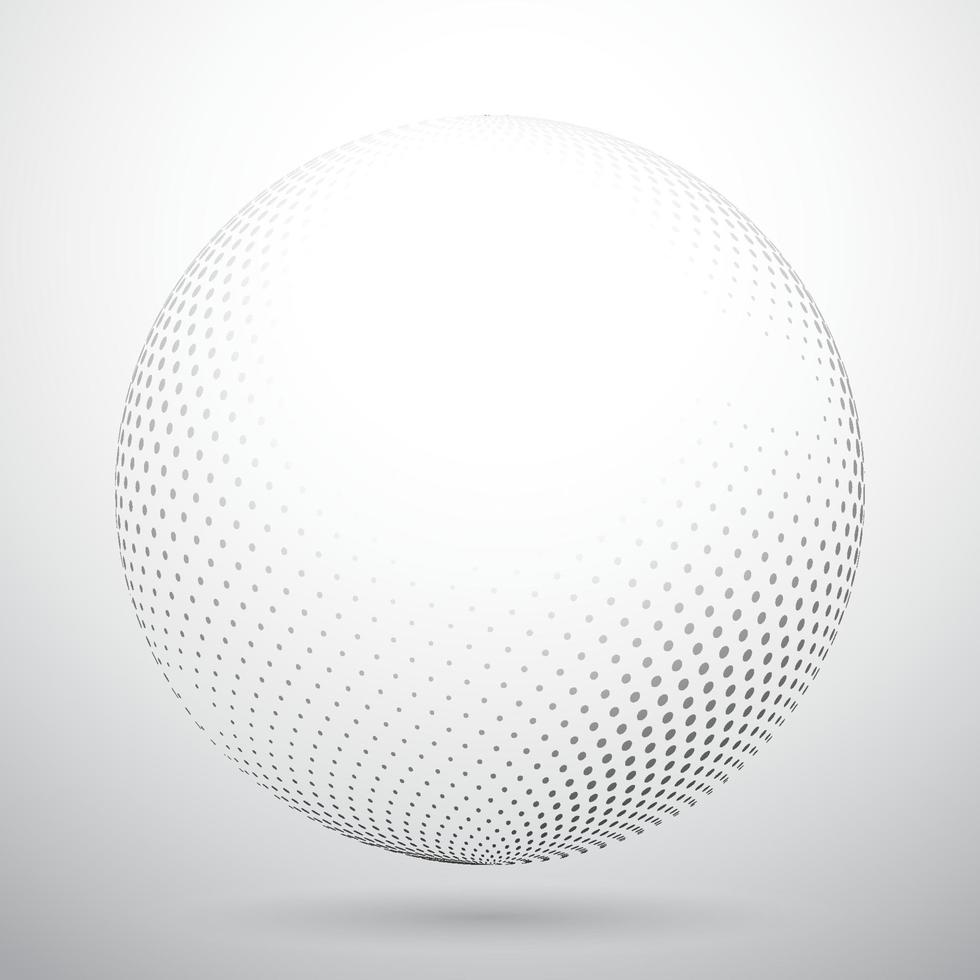 Abstract globe shape created from dots. Vector illustration