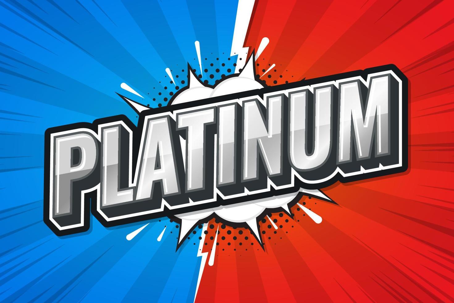 Platinum games rank. poster comic speech bubble. Vector Illustration