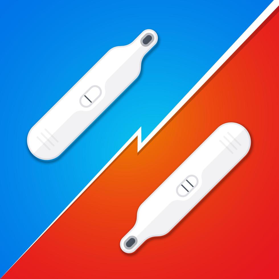 Positive and negative pregnancy test. Vector illustration