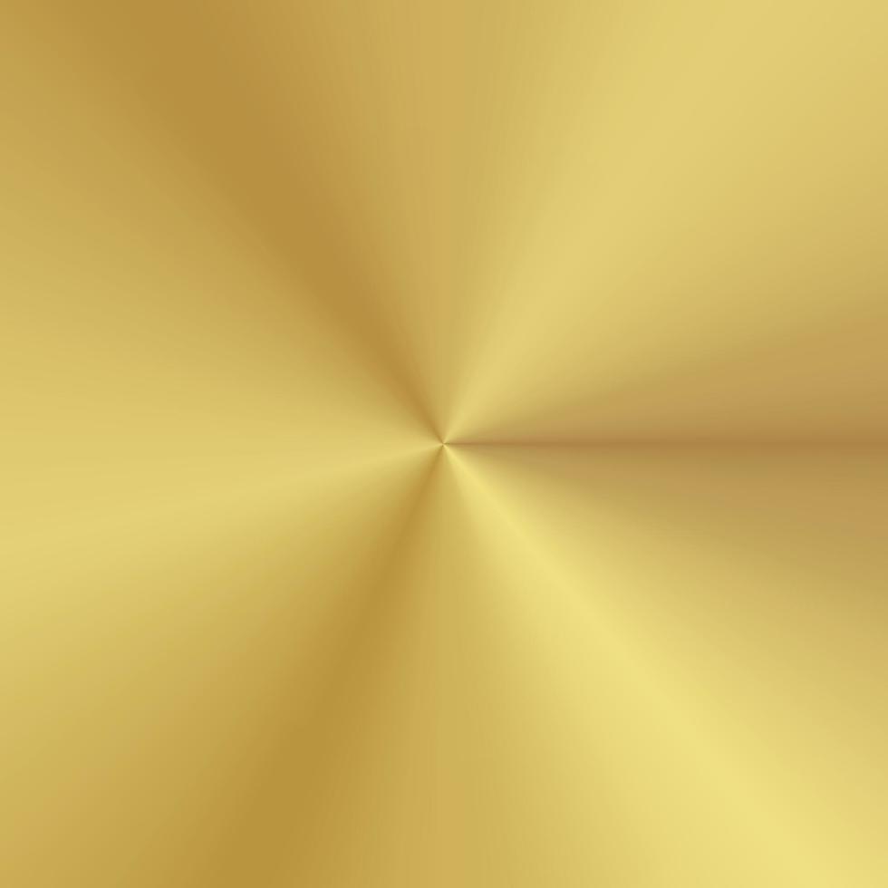 Polished plate metallic conical gradient of gold. Texture background. Vector Illustration