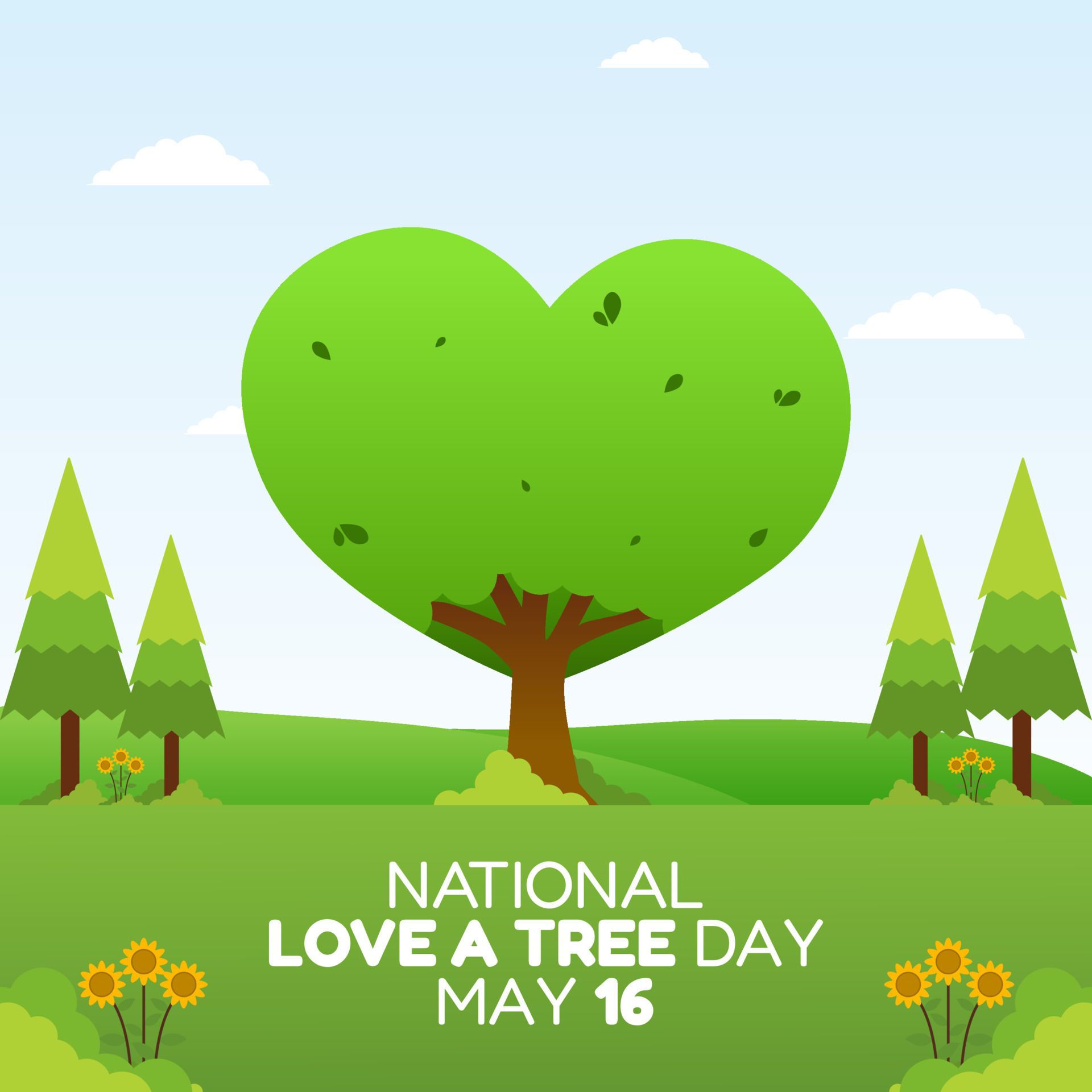 vector graphic of national love a tree day good for national love a