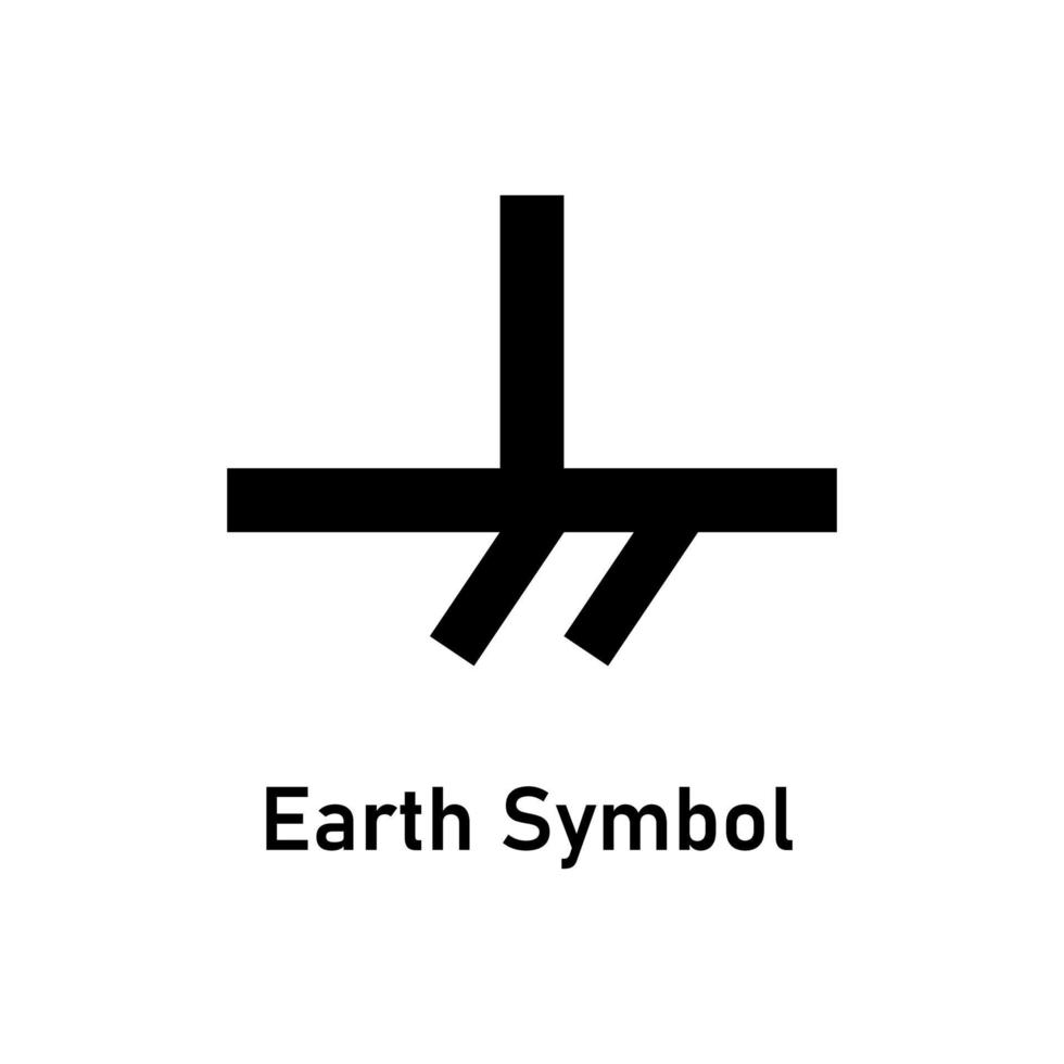 Protective earth ground symbol. Electrical grounding icon. Element in