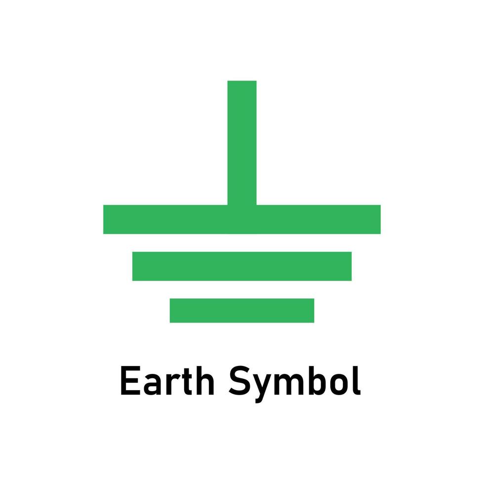 Protective earth ground symbol. Electrical grounding icon. Element in