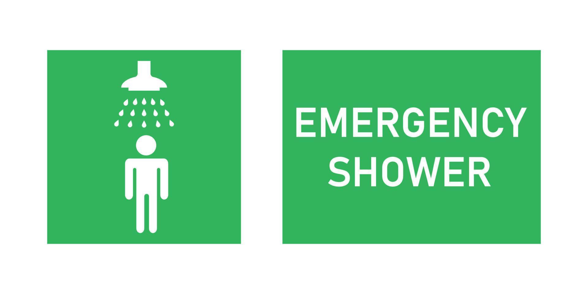 etiqueta de ducha de emergencia. icono de protección saludable. vector