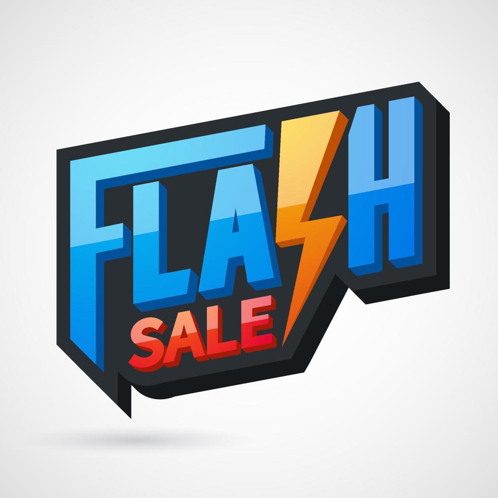 Flash sale, banner flat design. vector illustration