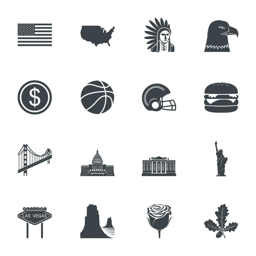 estados unidos, iconos de estados unidos. ilustración vectorial vector