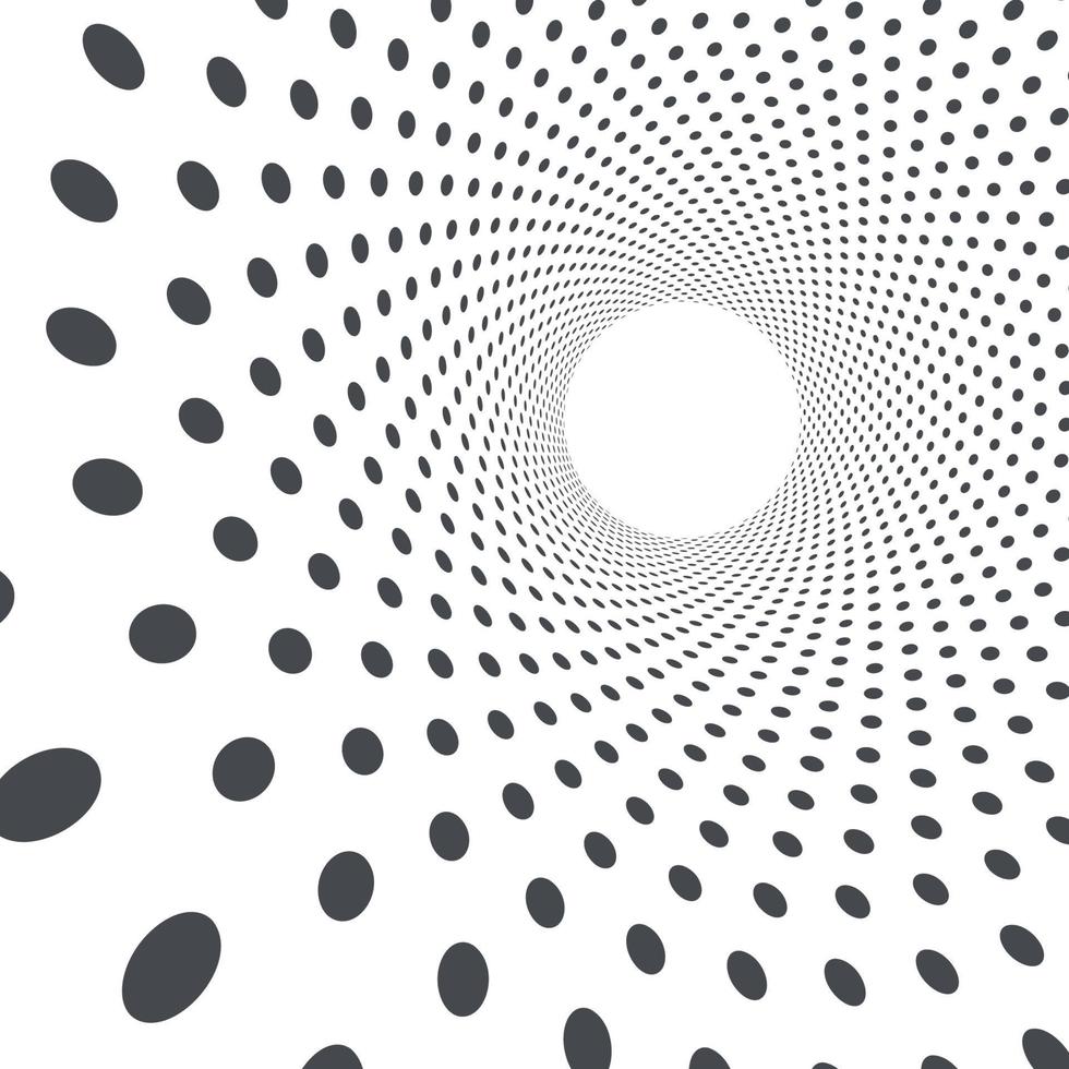 Circle perspective abstract texture dots background for graphics design. Vector illustration