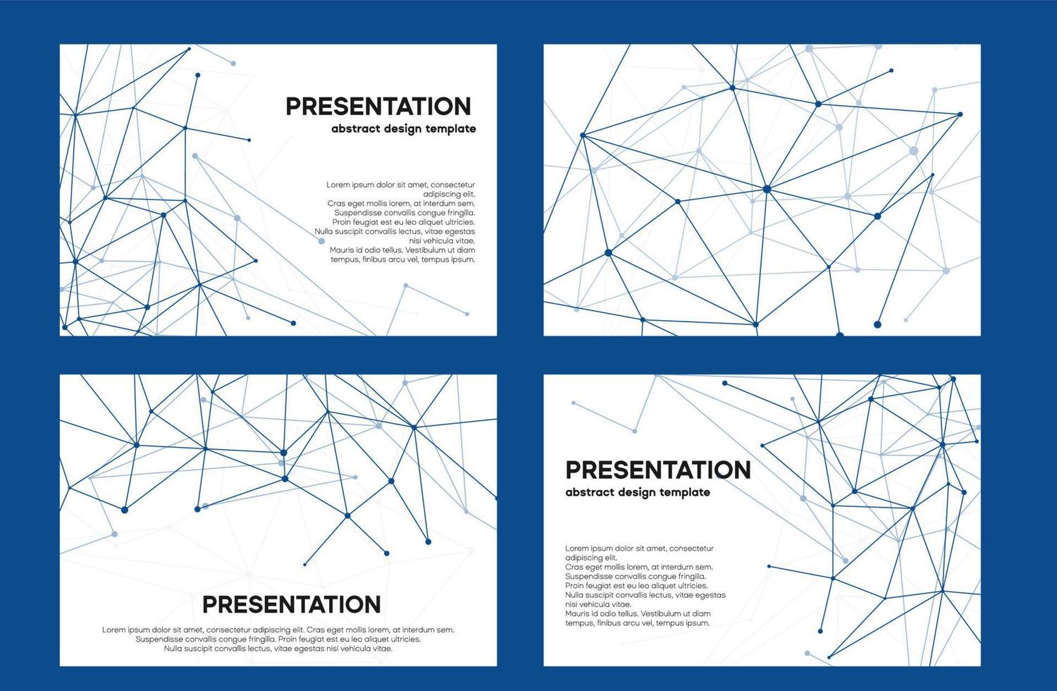 Blue plexus line design. Set of technology marketing slides. Medical layout for brand book. vector