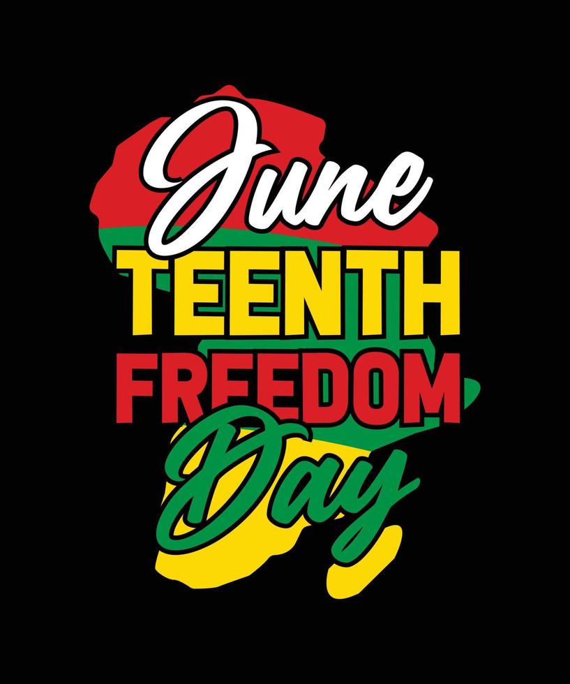 diseño de camiseta de tipografía del día de la libertad del diecinueve de junio vector