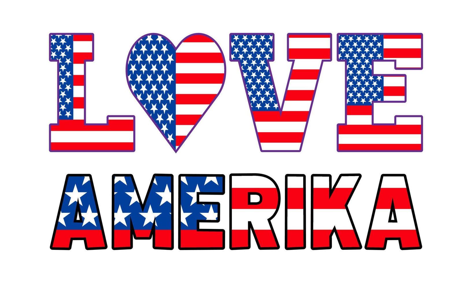 amor amerika diseño de camiseta vector