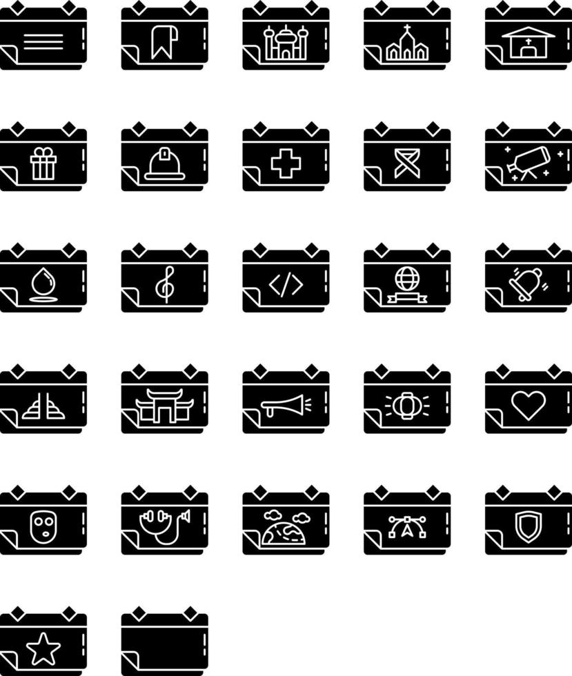 set calendar event icon with transparent background vector
