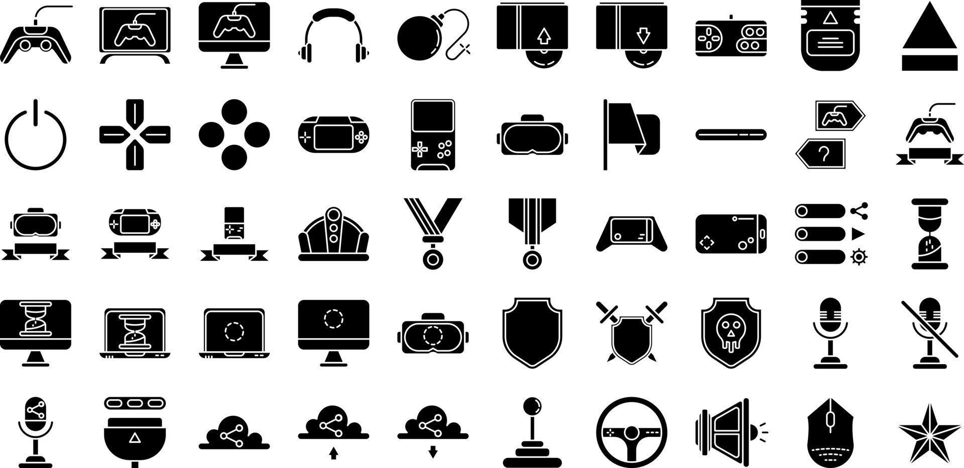 gamer icon set on transparent background 7632463 Vector Art at Vecteezy