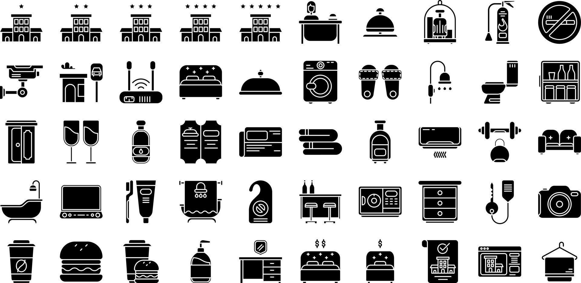 hotel and travel icon set vector