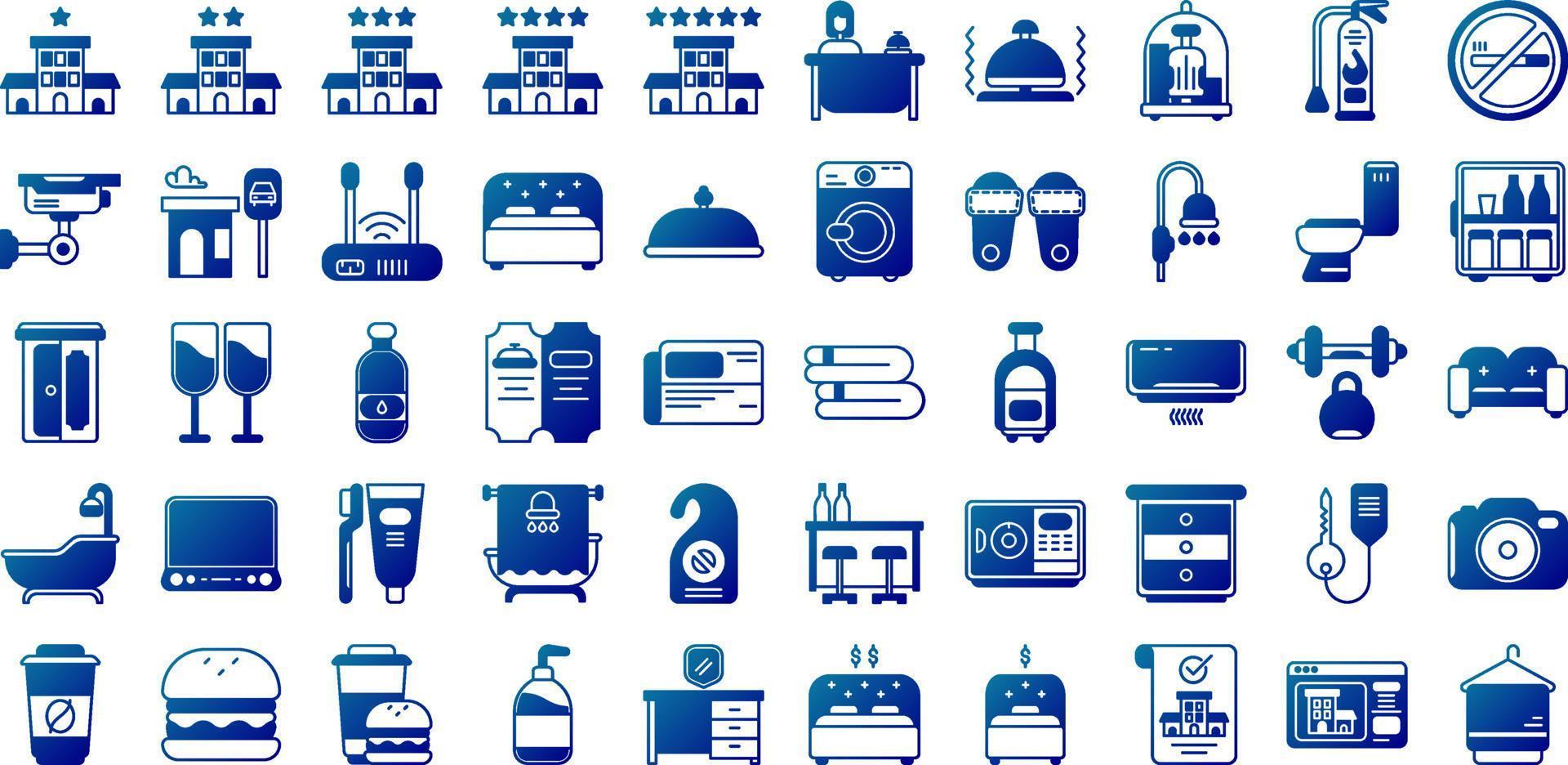 hotel and travel icon set vector