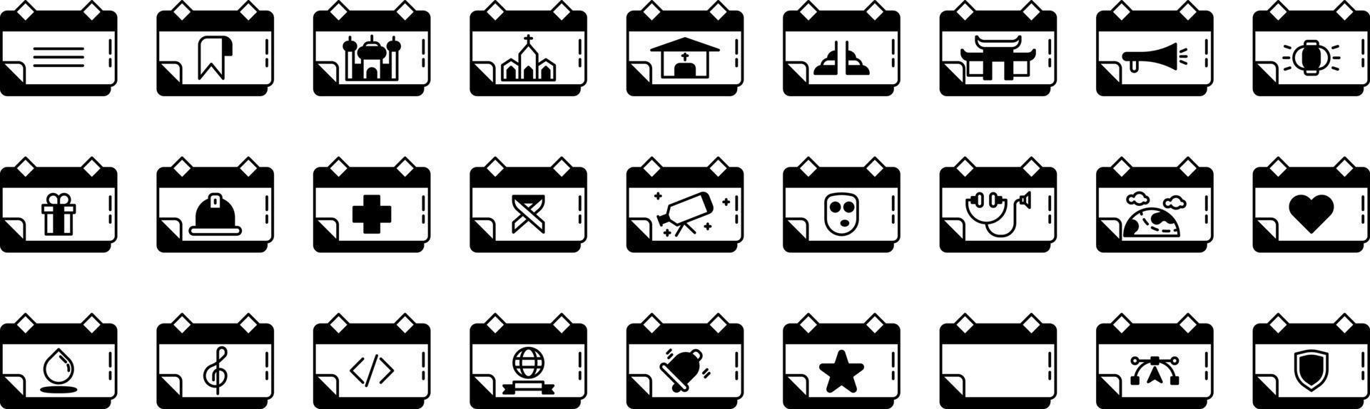 set calendar event icon with transparent background vector