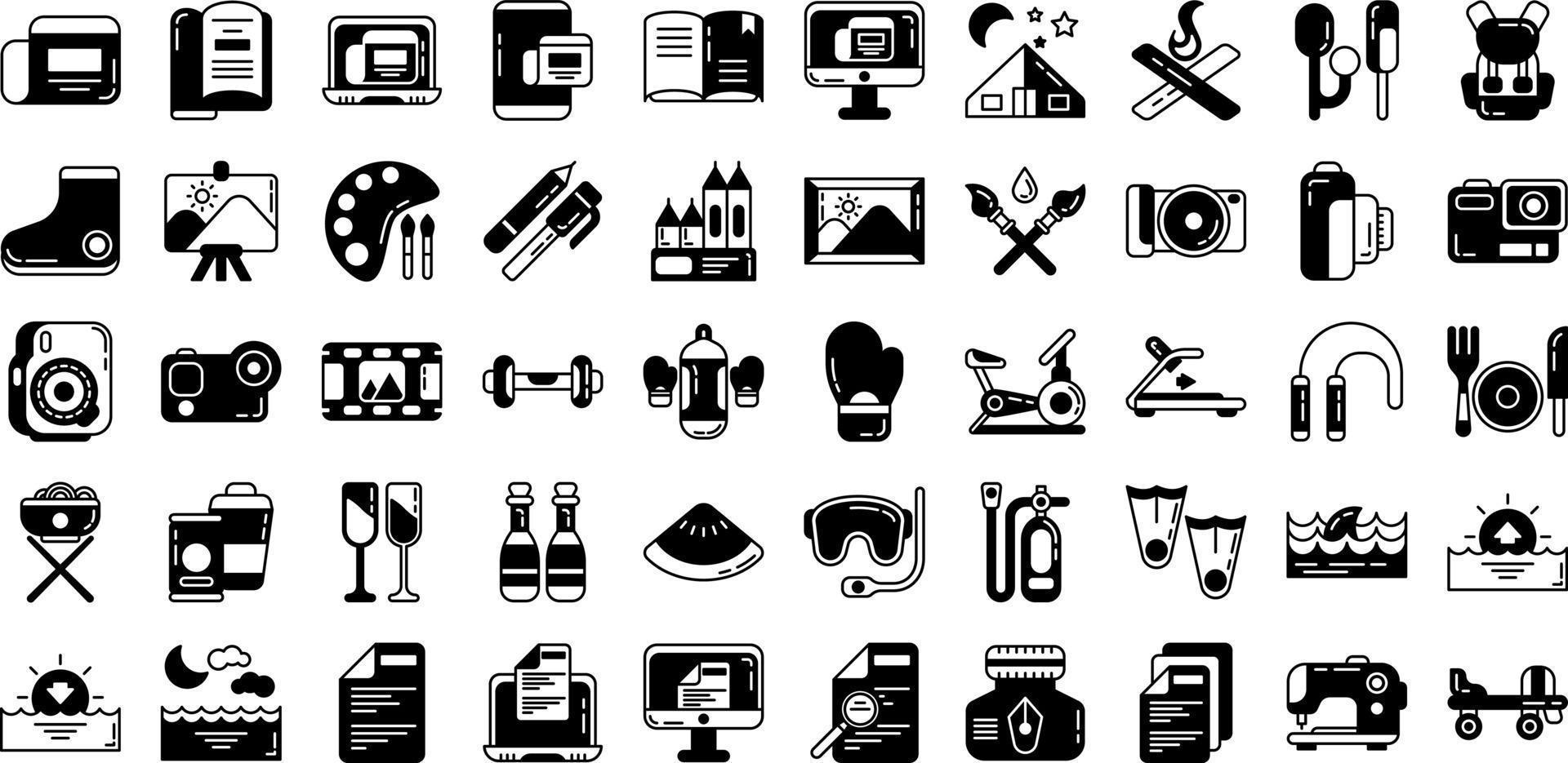 hobby set icon on transparent background vector