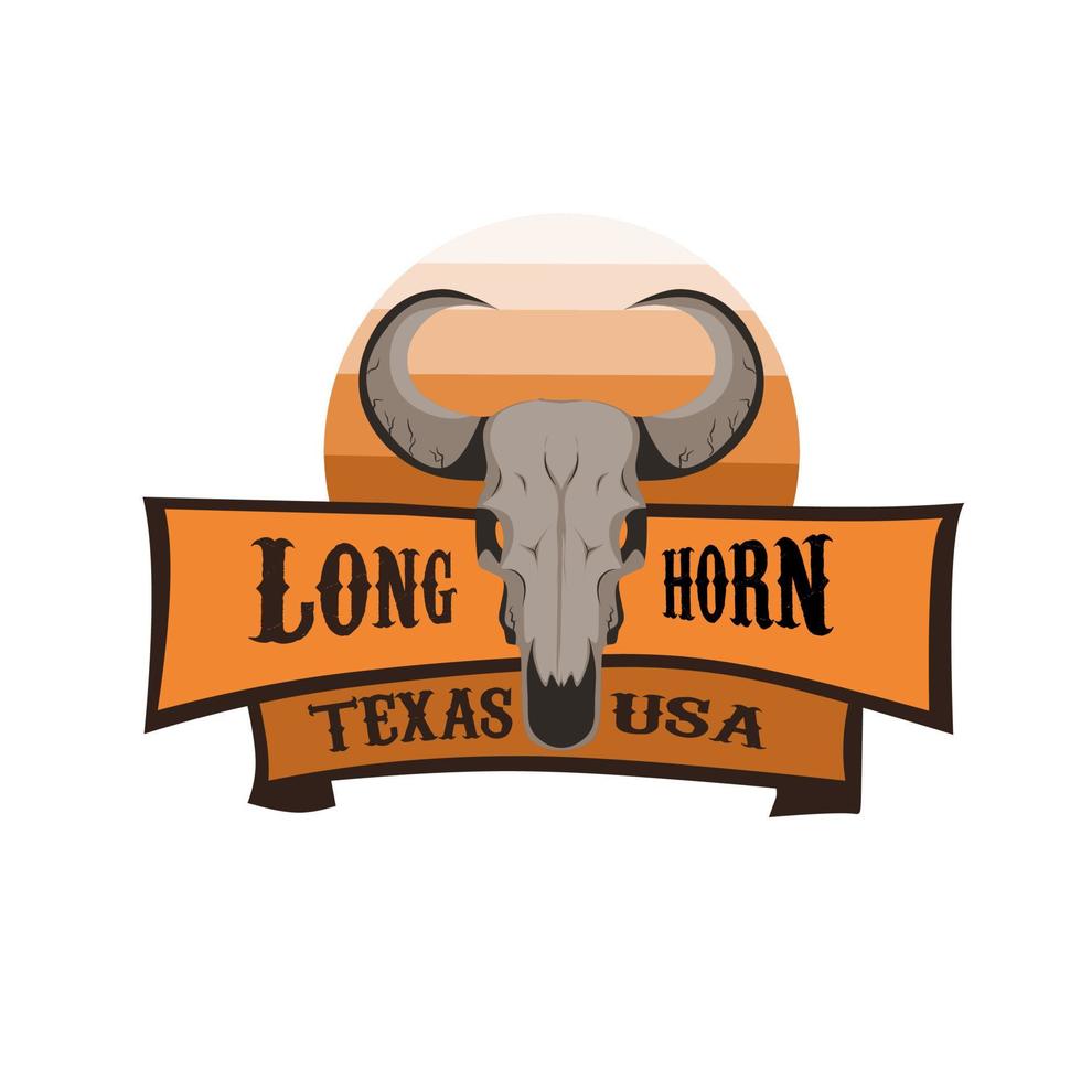 illustration vector graphic of texas symbol,longhorn bull,old western,suitable for background,banner,poster,etc