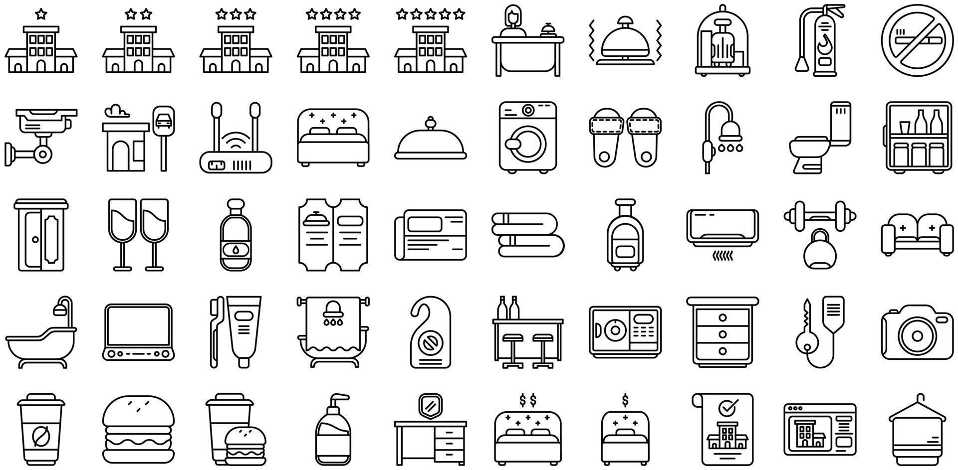 hotel icon set for vacation and vector design