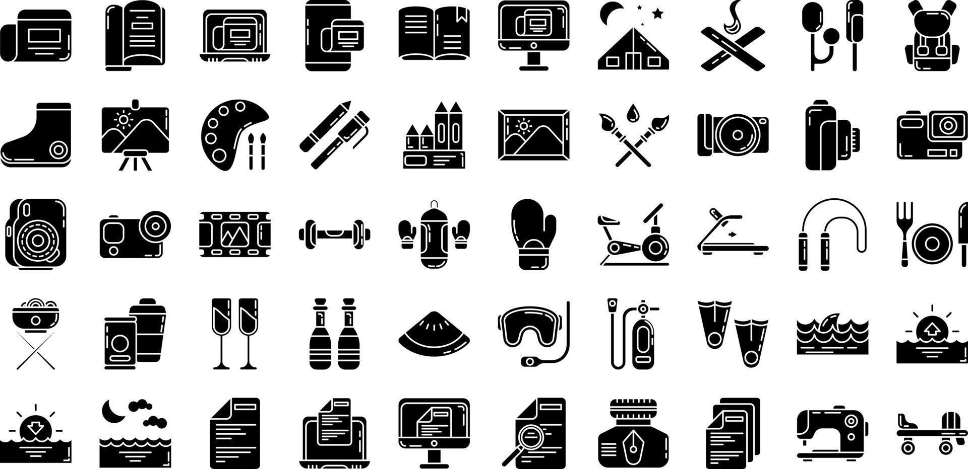 hobby set icon on transparent background vector