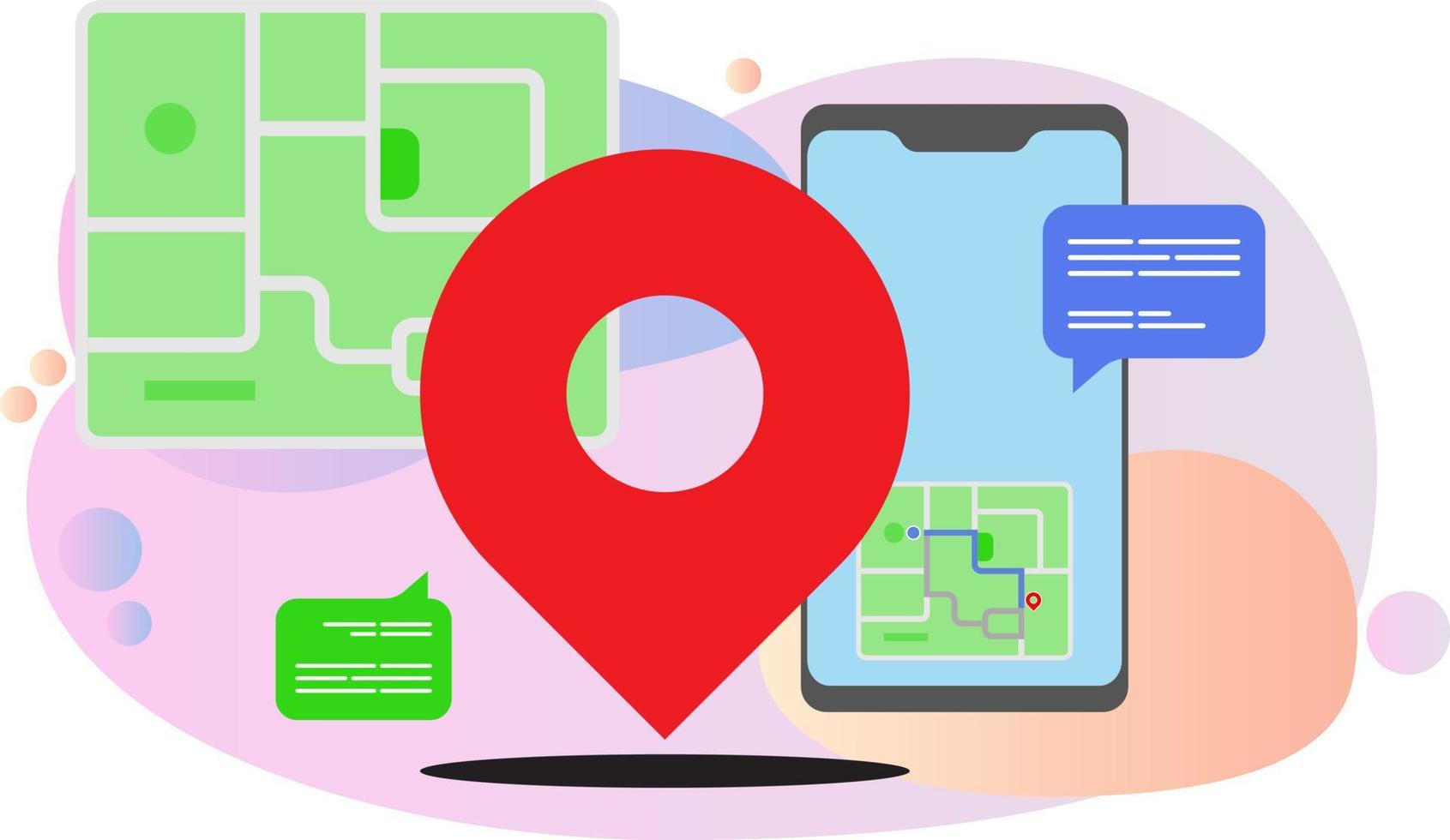 gps navigator with map pointer vector