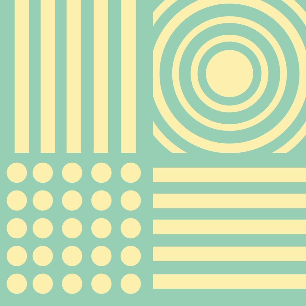 green and yellow on four Patterns, Seamless Vector Background.