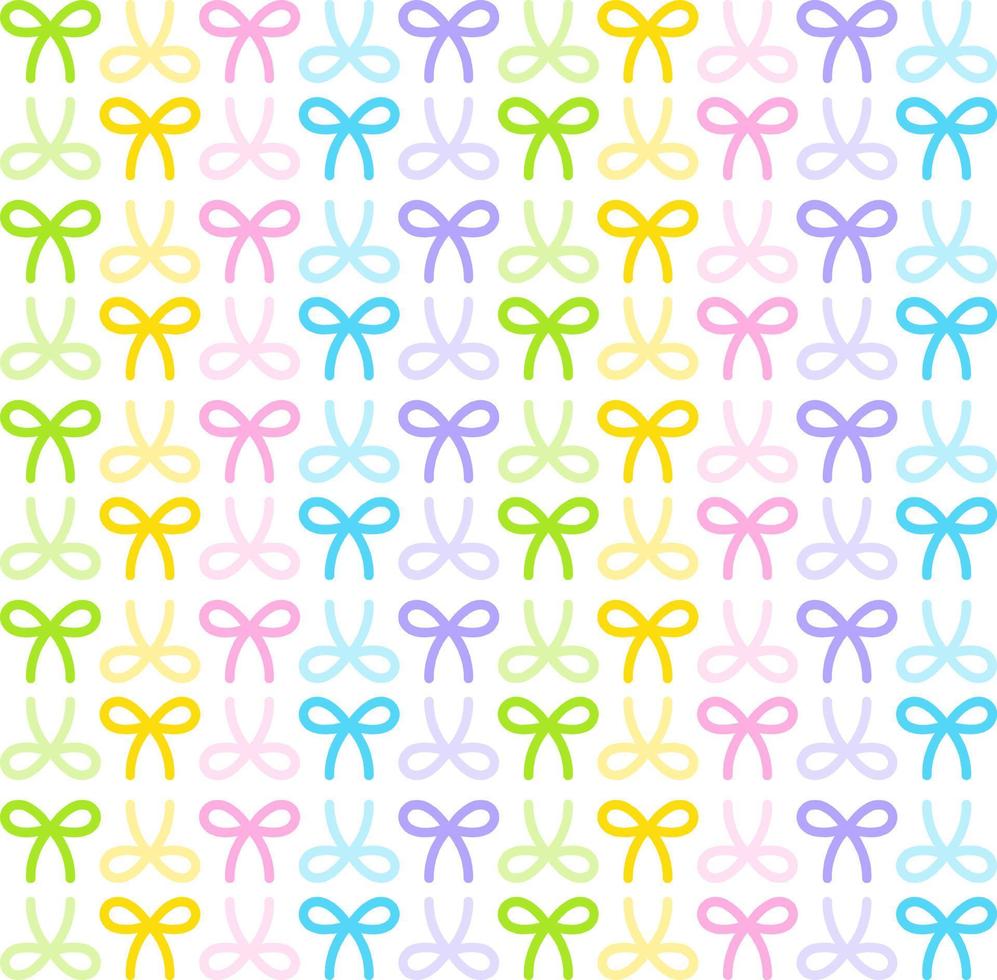 Cute Pastel Rainbow Ribbon Bow Present Gift Box Abstract Shape Element Gingham Checkered Tartan Plaid Scott Seamless Pattern Cartoon Vector Illustration Print Background Fashion Fabric Picnic
