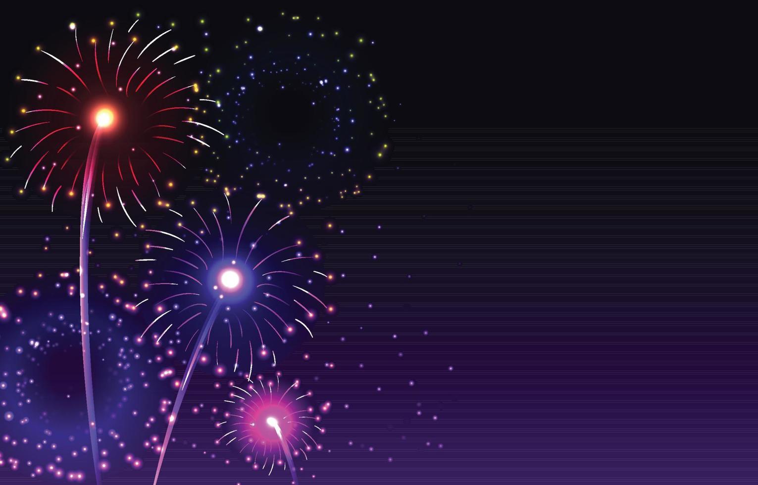 Fireworks on Night Background vector