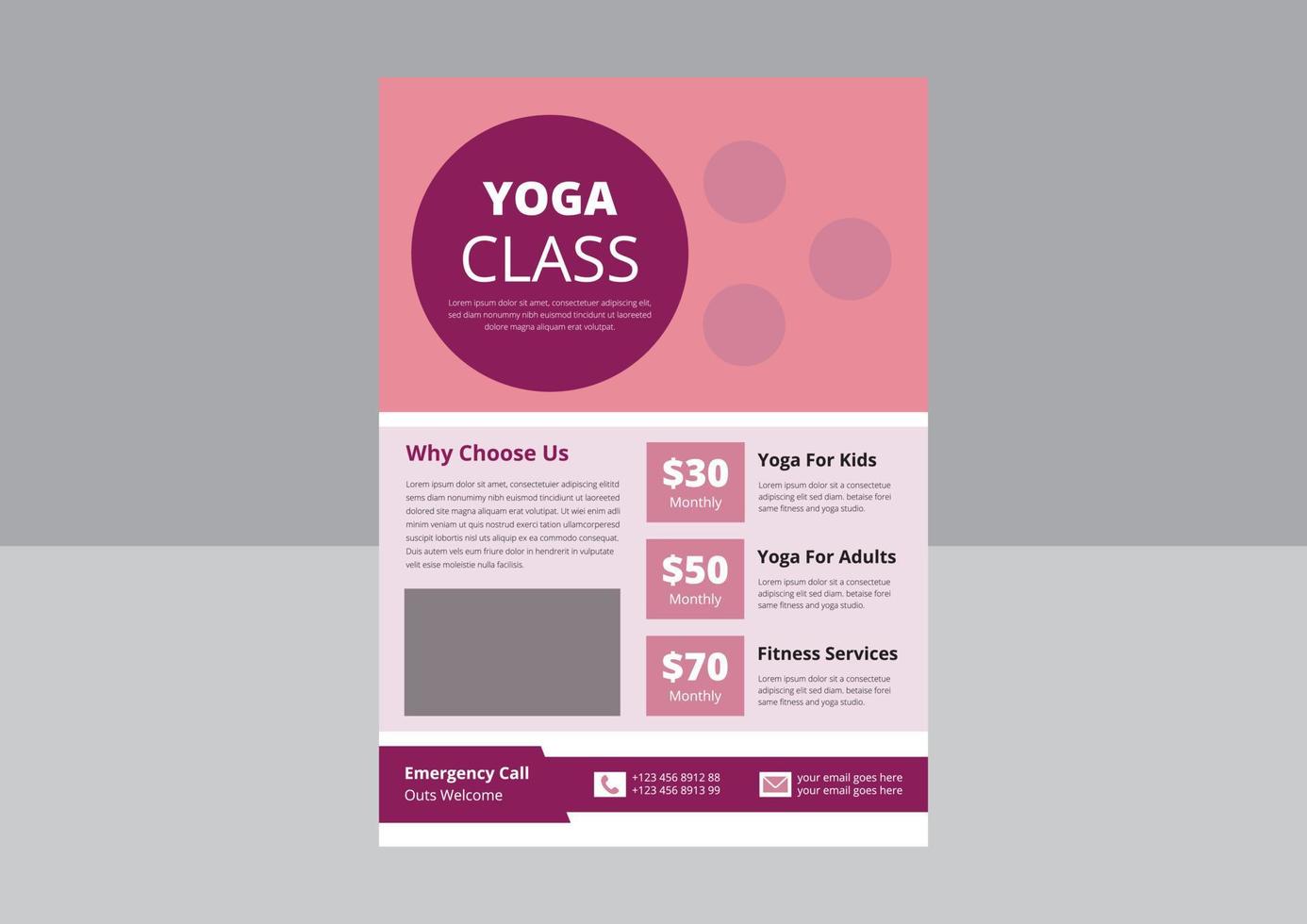 Yoga Studio flyer template. Fitness Training flyer design template, Yoga online class Flyer Template, cover, poster, leaflet design. vector