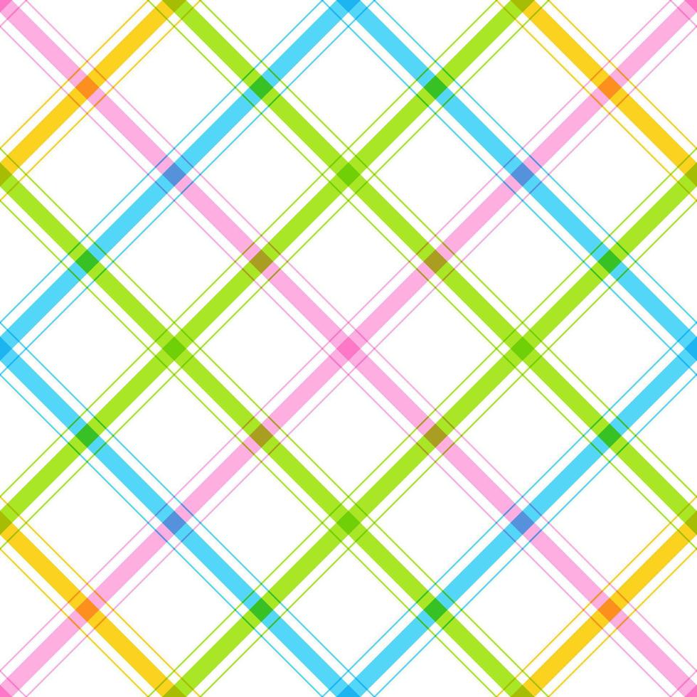 pastel arco iris lindo diagonal inclinación línea raya rayado tartán cuadros cuadros escocés guinga dibujos animados vector patrón sin costura imprimir fondo