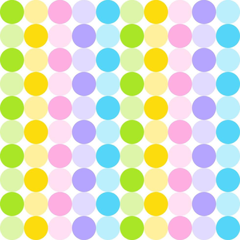 Cute Pastel Rainbow Polkadot Circle Round Sphere Abstract Shape Element Gingham Checkered Tartan Plaid Scott Pattern Illustration Wrapping Paper, Picnic Mat, Tablecloth, Fabric Background vector