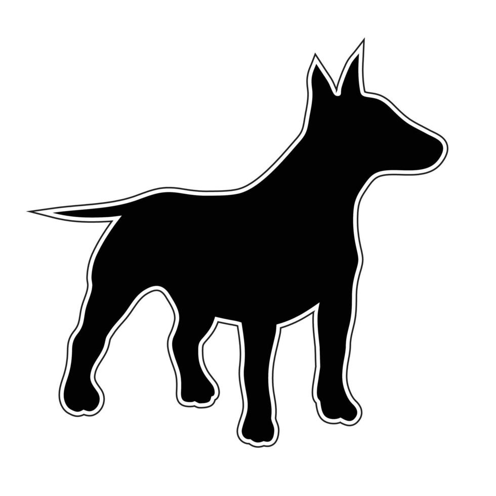 Pit bull terrier silhouette vector