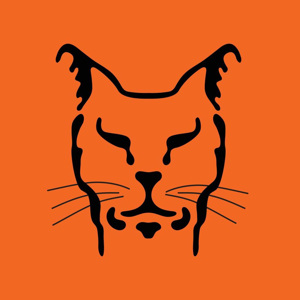 Lynx head on orange background vector