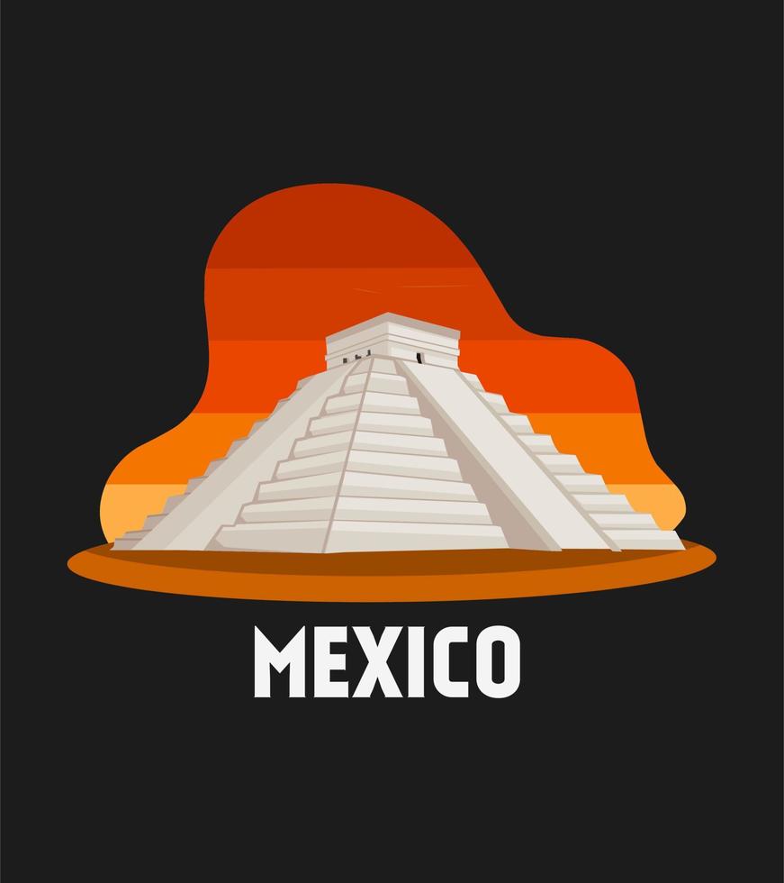 Illustration Vector Graphic of Piramides De Chichen Itza Suitable for Background,Banner,Poster,etc.
