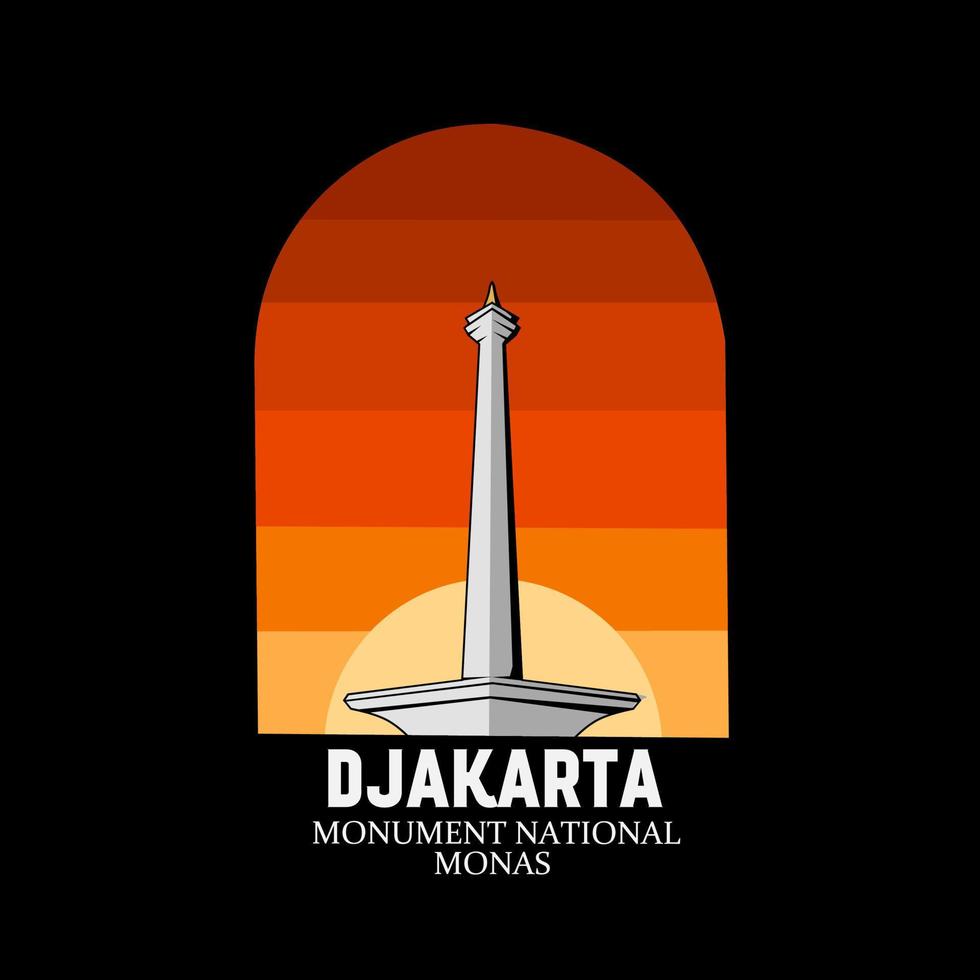 illustration vector graphic of national monument in jakarta suitable for background,banner,poster,etc.