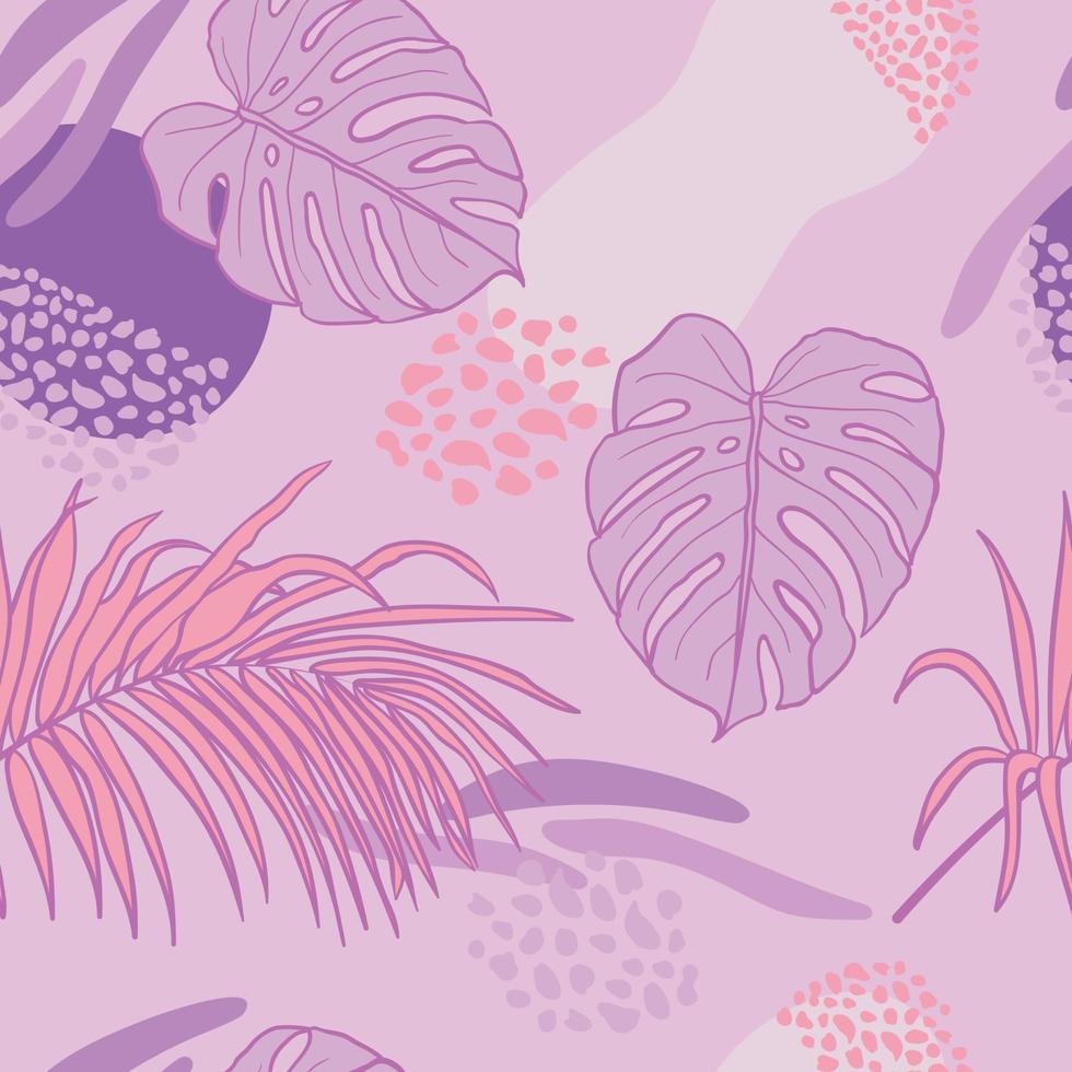 hermosas hojas tropicales rama diseño de patrones sin fisuras. hojas tropicales de fondo sin fisuras patrón floral. ilustración brasileña de moda. diseño de primavera verano para moda, estampados vector