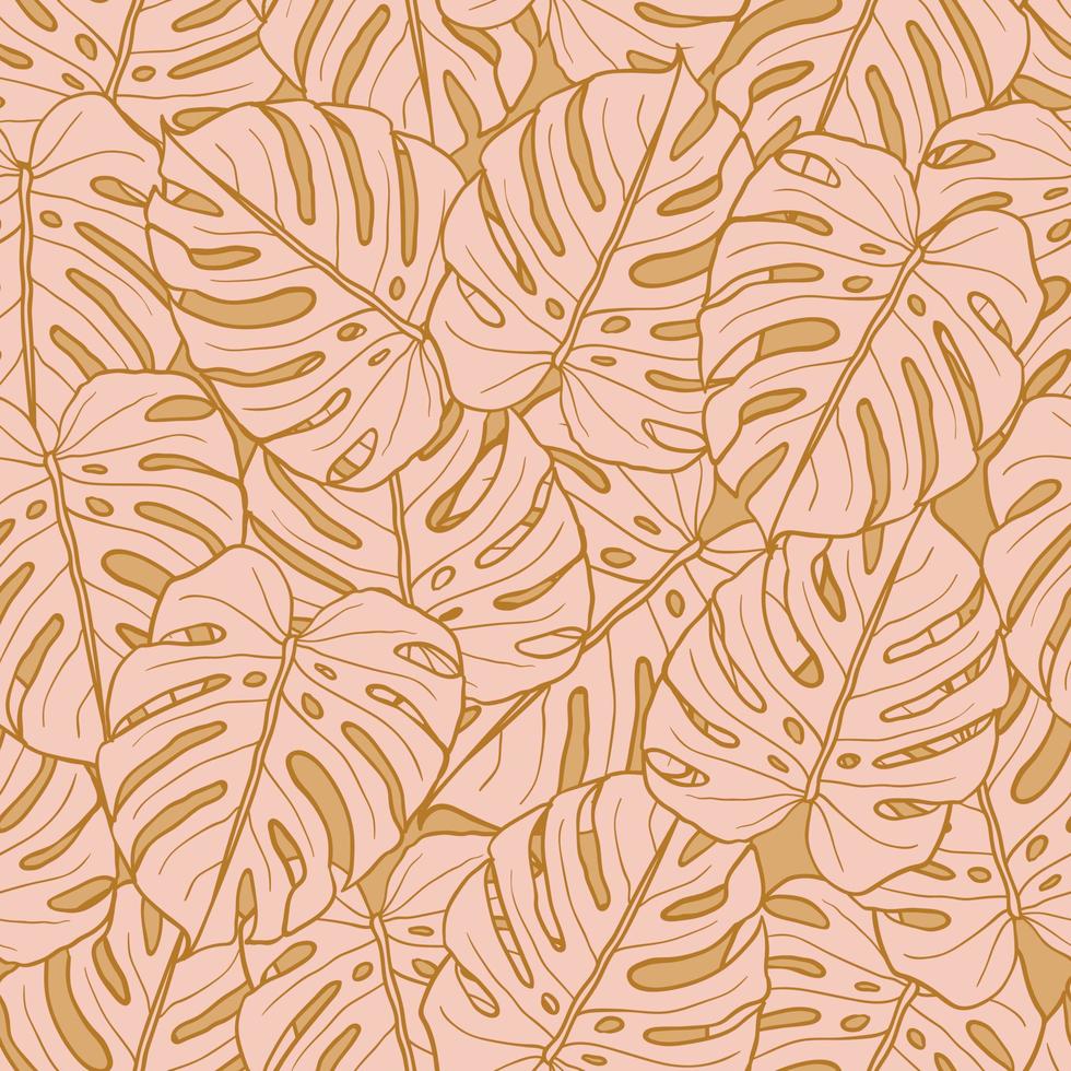 hermosas hojas tropicales rama diseño de patrones sin fisuras. hojas tropicales, fondo de patrón floral transparente de hoja de monstera. ilustración brasileña de moda. diseño de primavera verano para moda, estampados vector