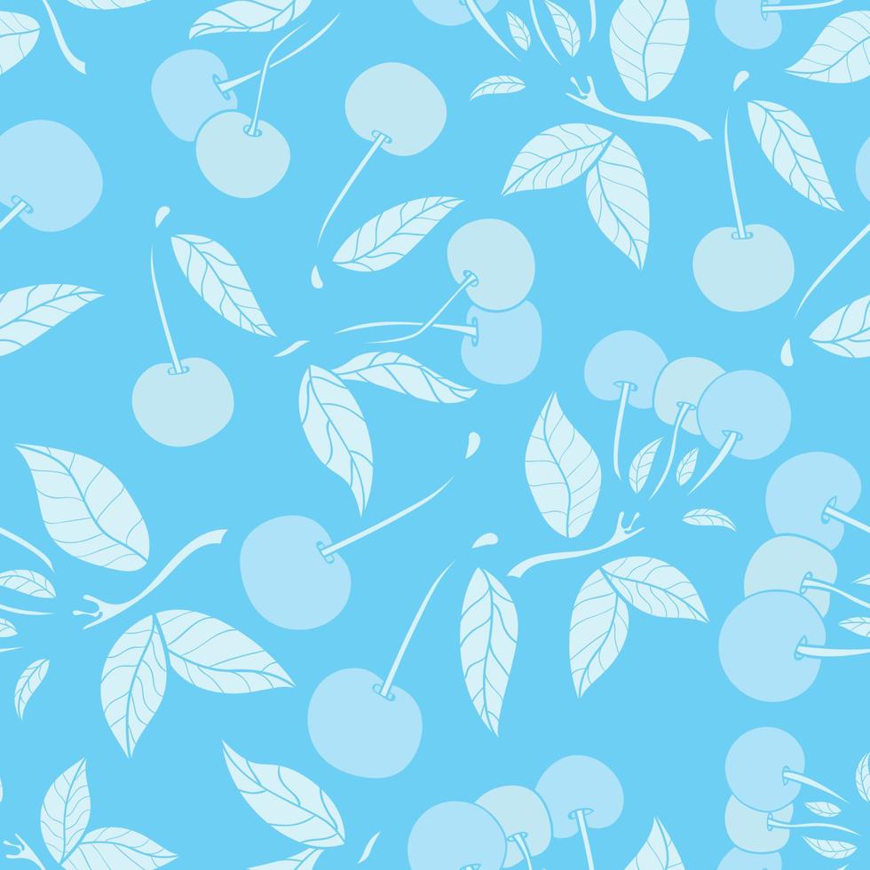 diseño de patrones sin fisuras de cereza. hermoso diseño de patrones sin fisuras de bayas tropicales. frutas tropicales y hojas de fondo transparente. vector