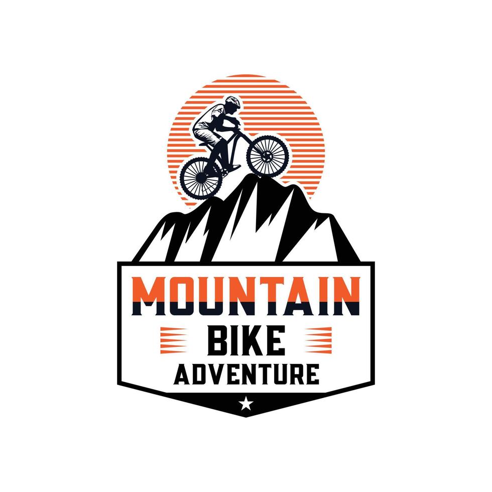 Mountain Biking Vintage T Shirt Design, Mountain Bike Logo Vector. T Shirt Design Mountain Bike. vector