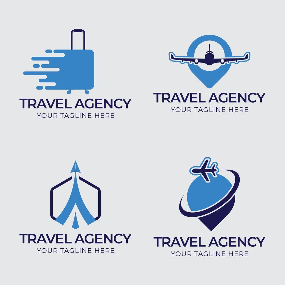 logotipo de viaje establece ilustración vectorial. plantilla de logotipo de viaje. vector