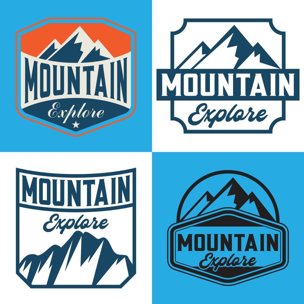 Mountain Illustration, Outdoor Adventure Badge, T-shirt Design. Journey Into The Wild. vector