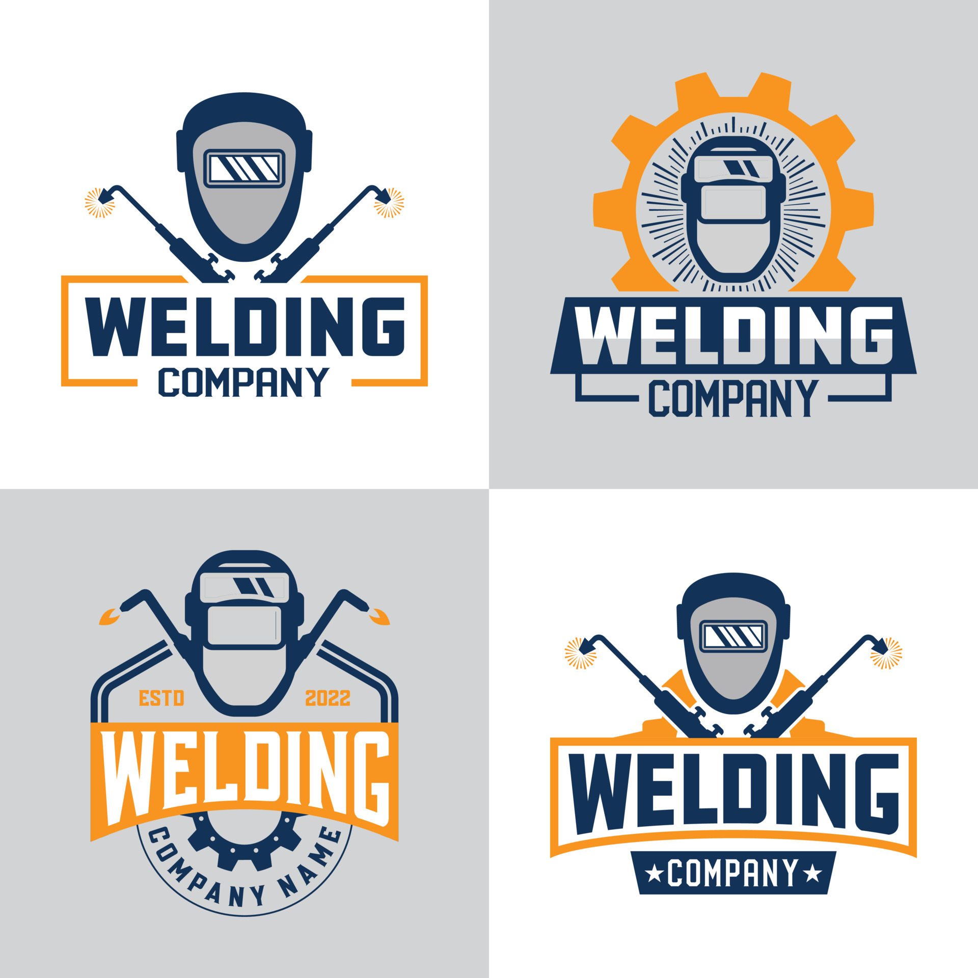 Welding Company Badge Logo Design Vector Illustration. Welding Workshop