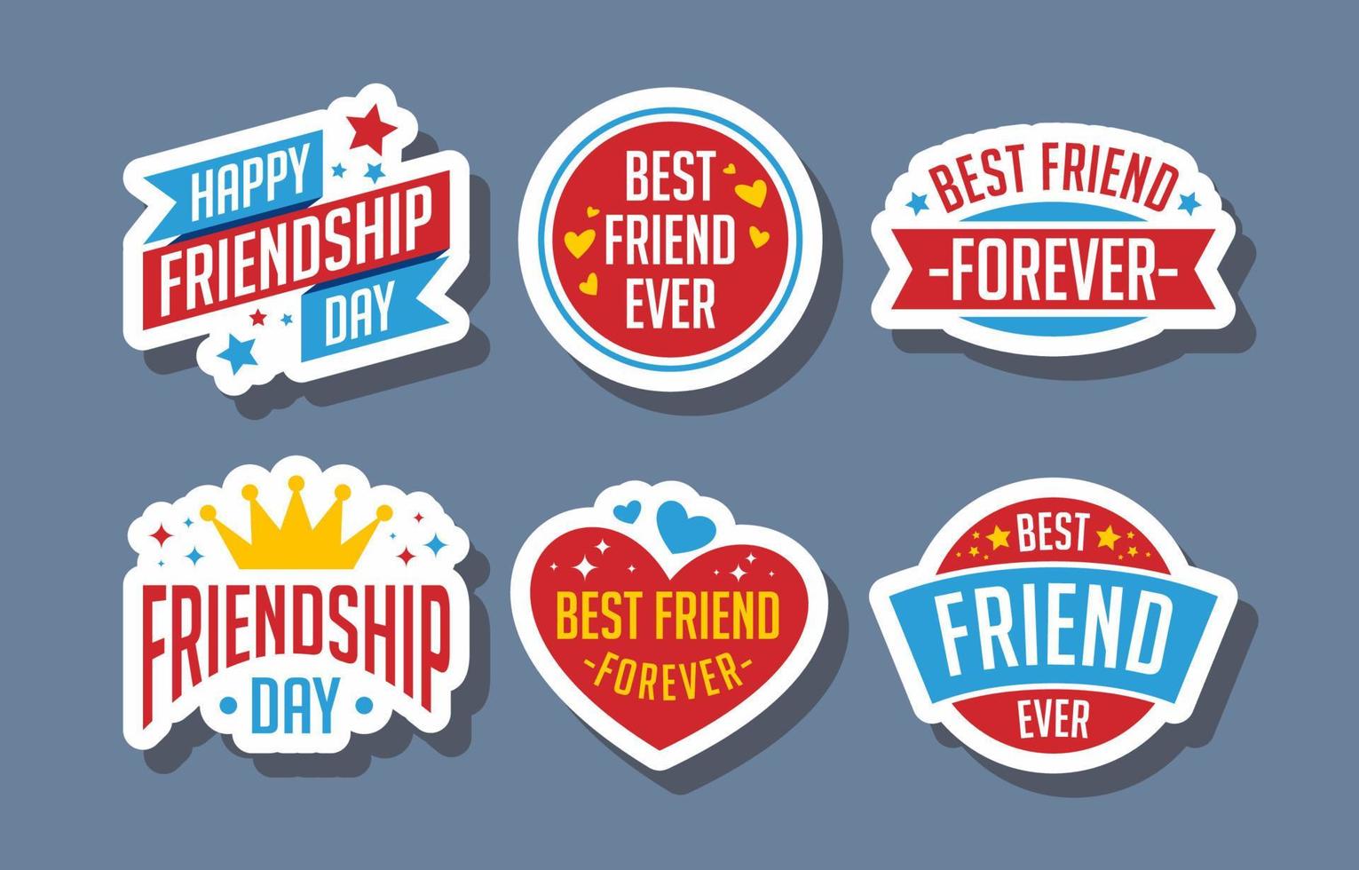 Happy Friendship Day Sticker Set vector